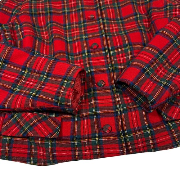 Vintage 60s Pendleton Wool Stewart Plaid Blazer Sz L Red Tartan Academia Preppy - Picture 11 of 13